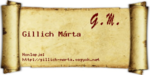 Gillich Márta névjegykártya